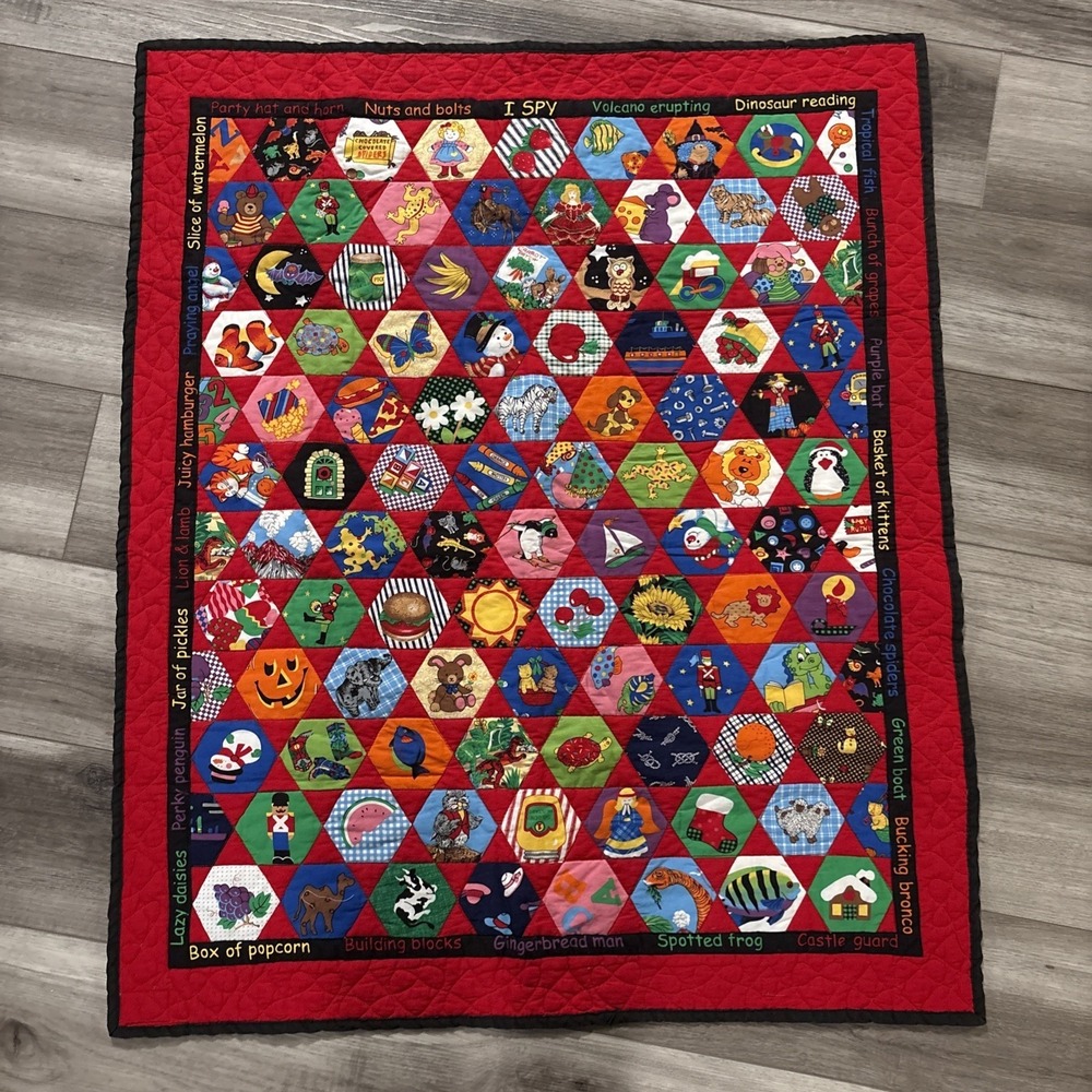 I Spy VIP Cranston‎ Holiday Handmade Kids Quilt Wall Hanging Fabric Panel 34x40"